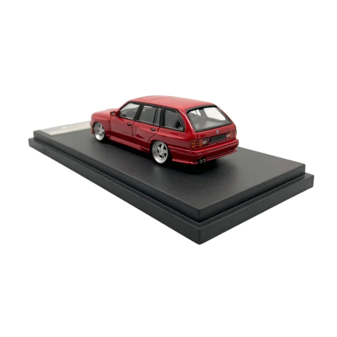 Mortal Models BMW E30 Touring Wagon Red – 1:64 Scale Diecast Model Car (Hood Opens)