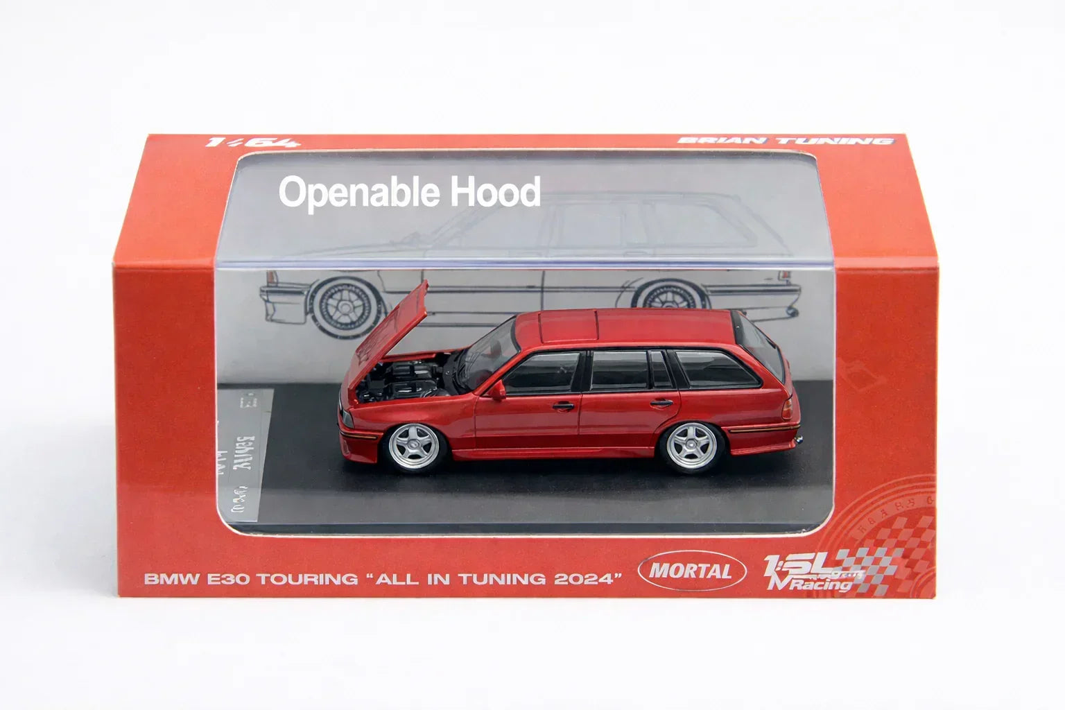 Mortal Models BMW E30 Touring Wagon Red – 1:64 Scale Diecast Model