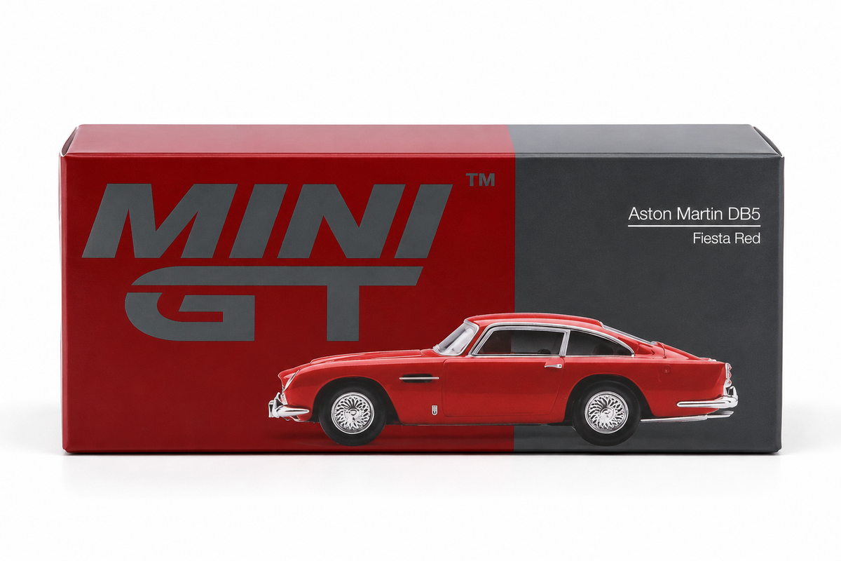 MINI GT 1:64 Scale Aston Martin DB5 Fiesta Red Diecast Model Car | Collectible Model