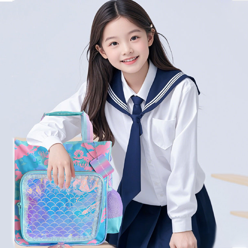 Vest Rather Be a Mermaid Kids Backpack (32 x 26 cm) | Mermaid-Themed School & Activity Bag with Holographic Front Pocket