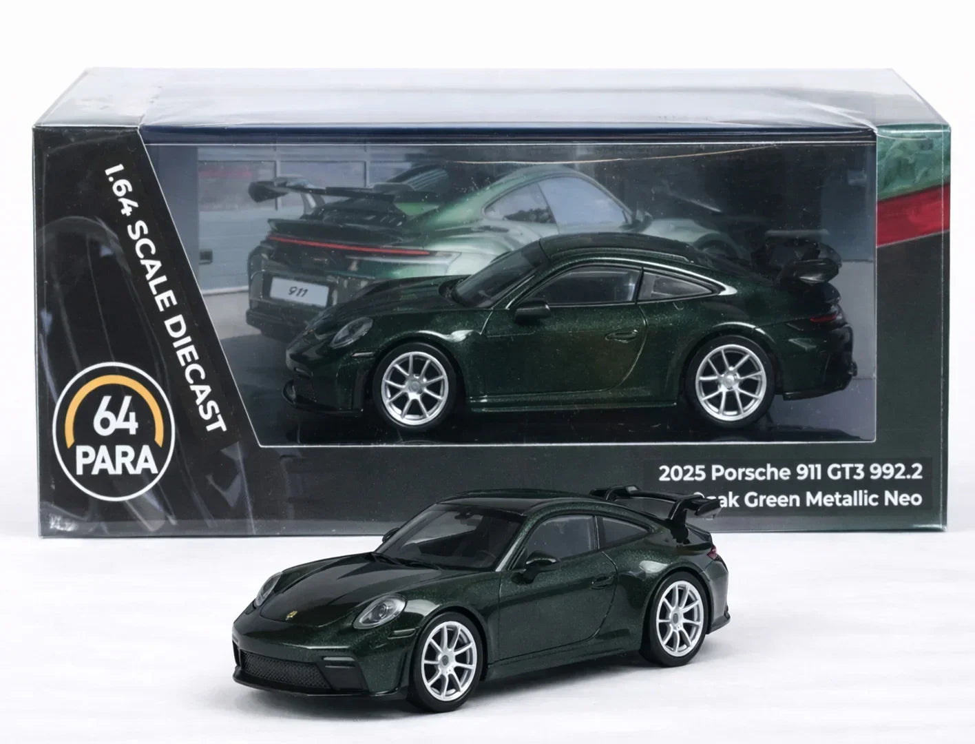 PARA64 1:64 Porsche 911 GT3 992.2 Oak Green Metallic Neo Diecast