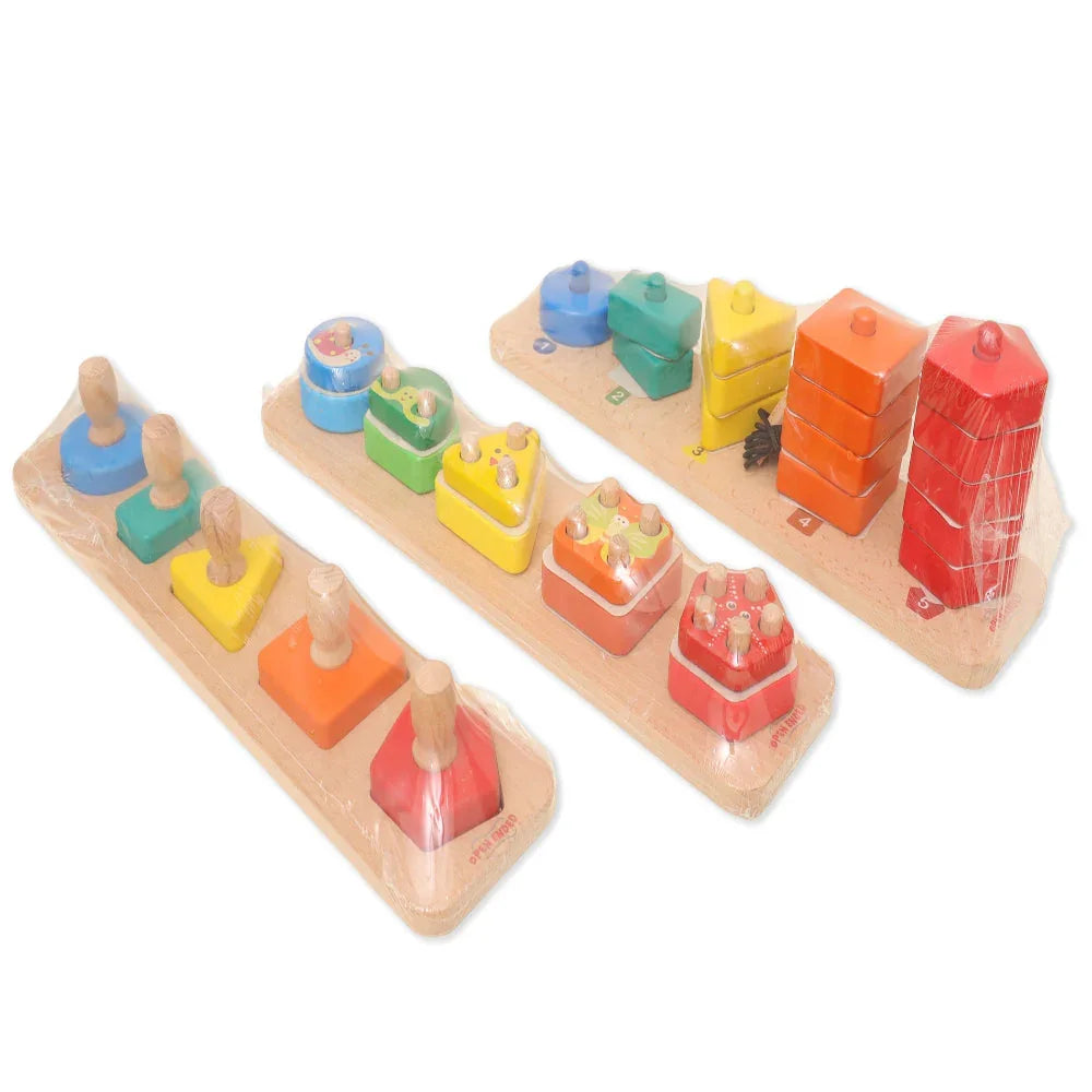 Open Ended 3 in 1 Stack and Sort Board With Lace - Jaiman Toys