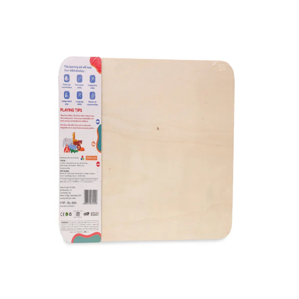 Open Ended Chunky Puzzle New Design- Animals (Includes - 7 Chunky self standing Animals) - Jaiman Toys