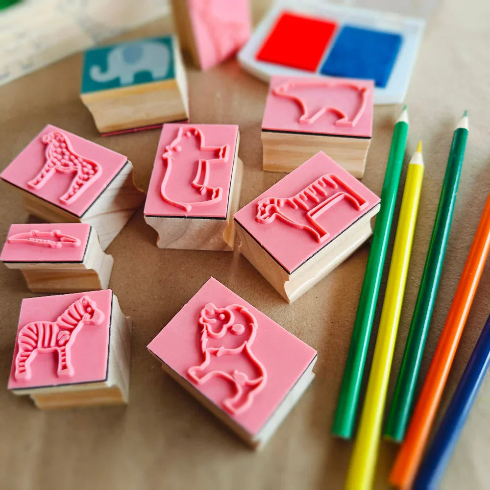 Open Ended My First Wooden Stamp Kit - Animal - Jaiman Toys