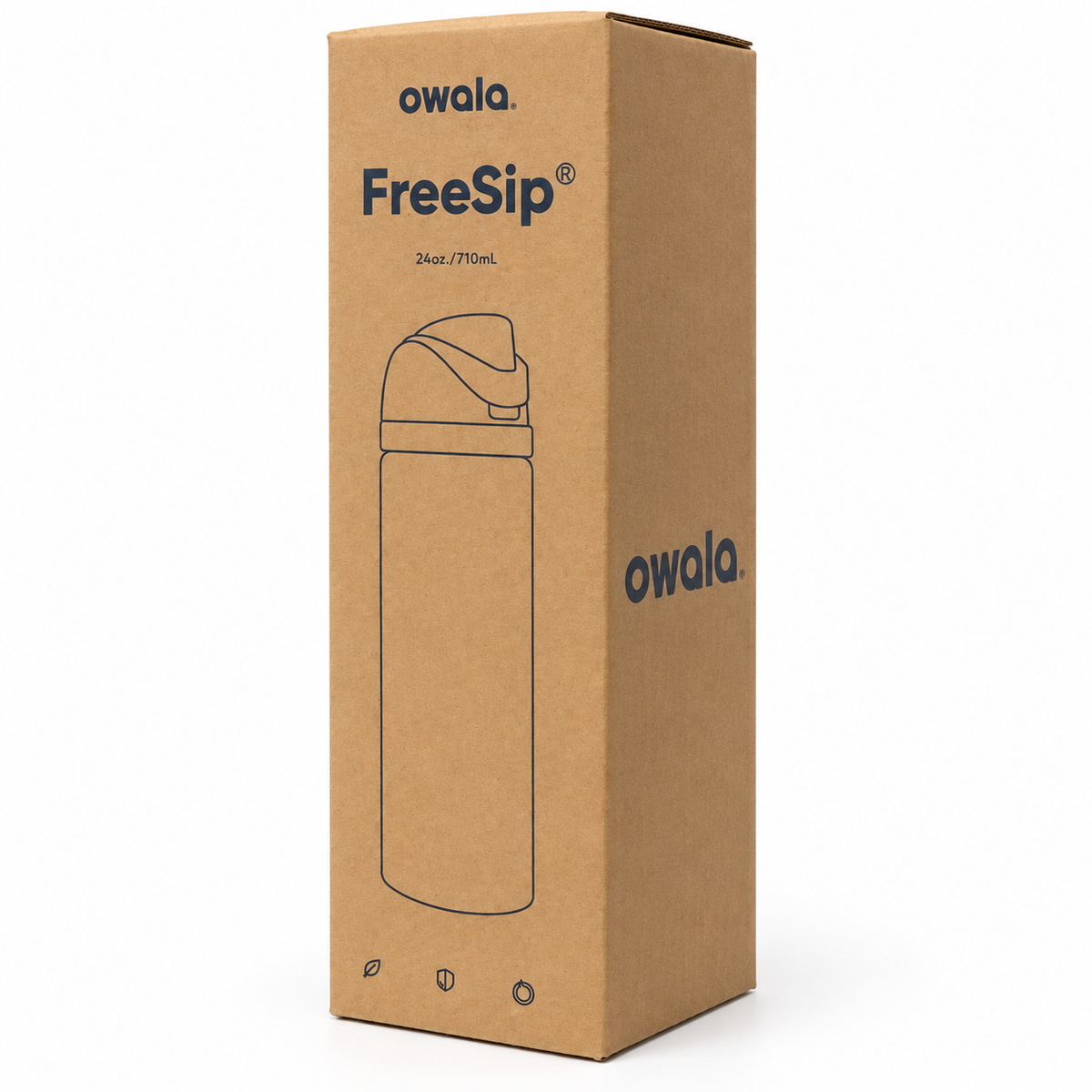 Owala FreeSip 710ml Insulated Water Bottle with Straw – Black Western Design