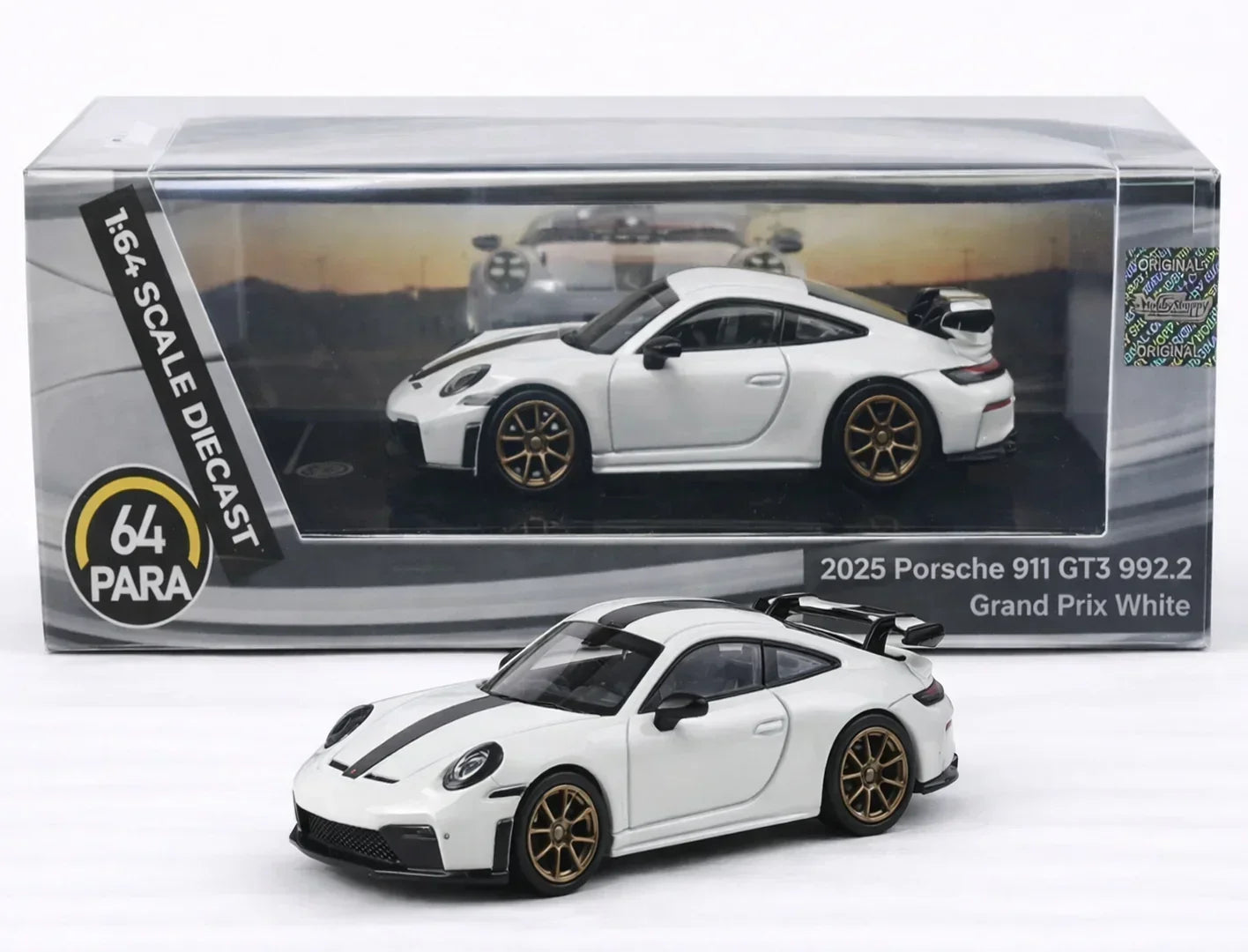 PARA64 1:64 Porsche 911 GT3 992.2 Grand Prix White Diecast Model