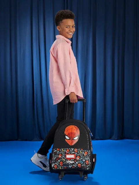 Smiggle School Bag : Spider-Man Colorful & Stylish 18 Inch Trolley Backpack for Kids - Jaiman Toys