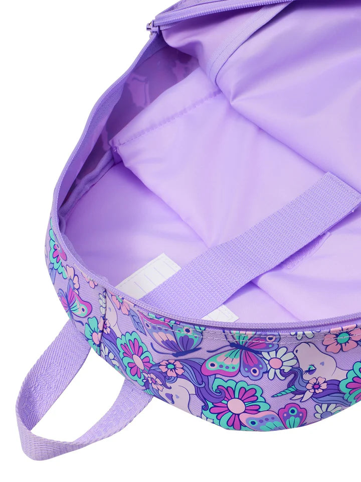 Smiggle Unicorn Kids Backpack Purple 42 CM | Cute Floral School Bag with Butterfly Design