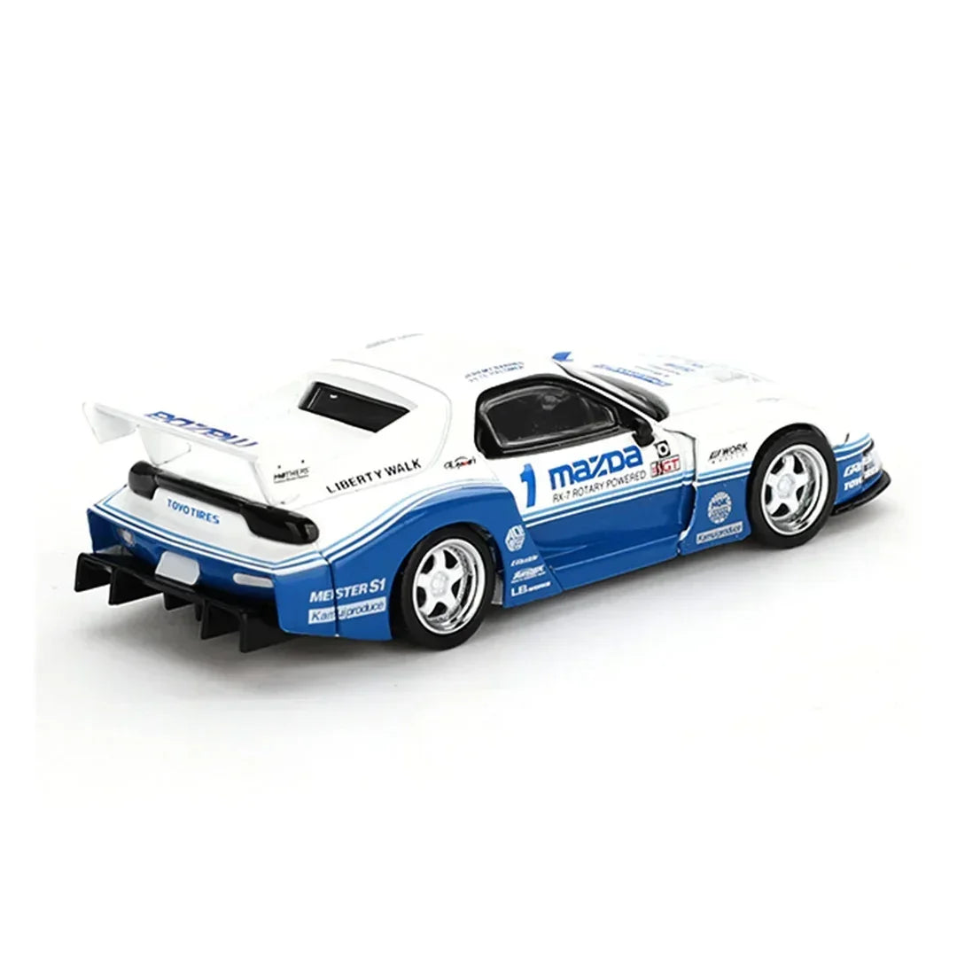 MINI GT 1:64 Mazda RX-7 LB-Super Silhouette IMSA β White / Blue - Jaiman Toys