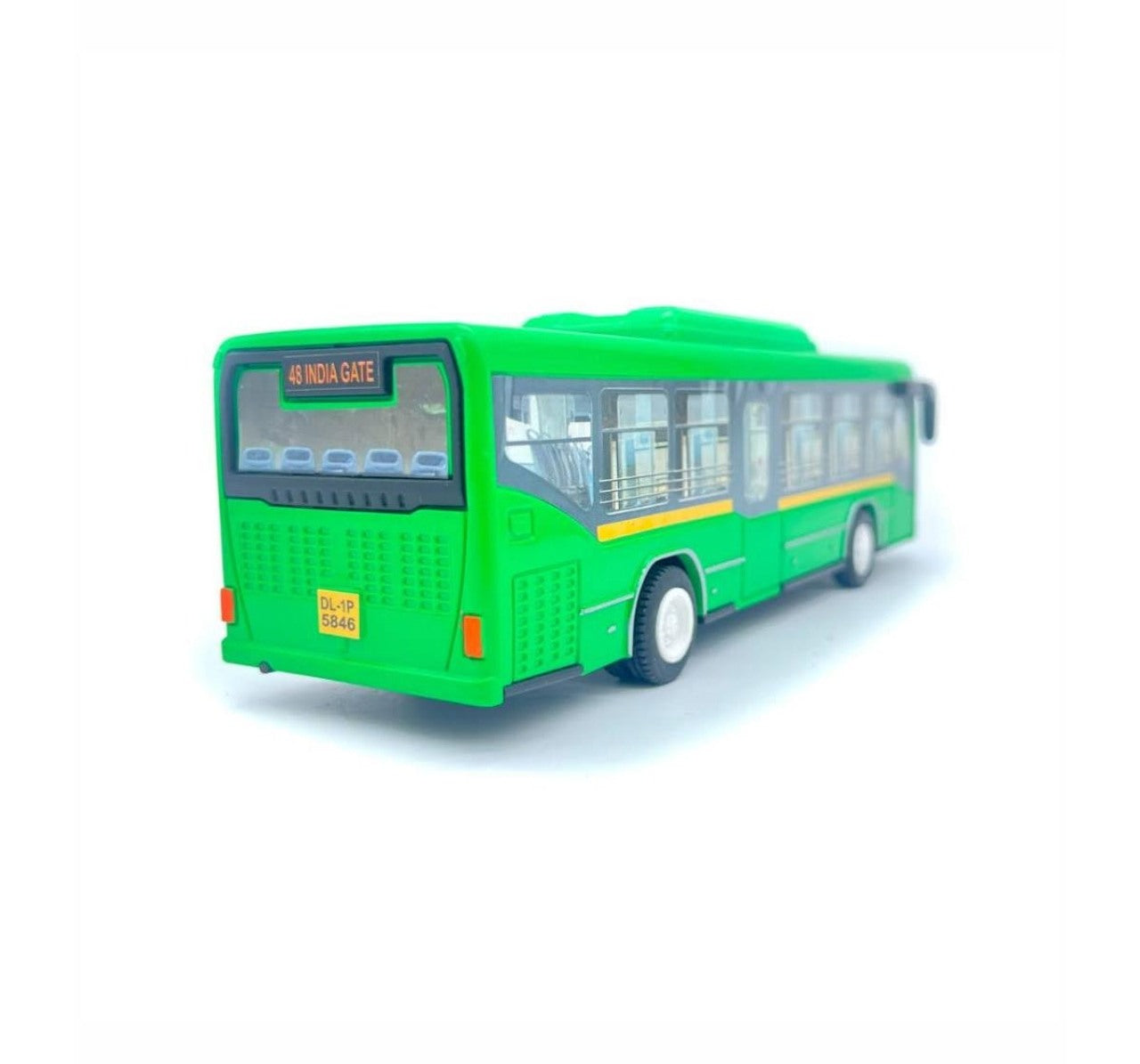 Centy Toys Public Commuters Pull Back Action Low Floor Bus Green | Friction Powered City Bus Toy | 3+ Years