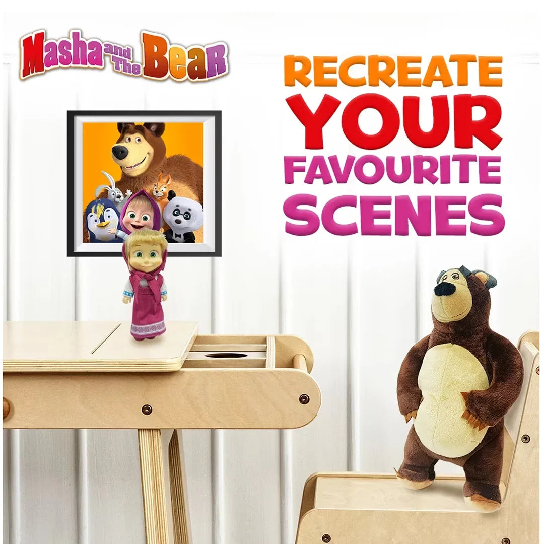 Masha And The Bear Simba Set Plush Bear, Doll, Small Multicolour, 3Y+ - Jaiman Toys