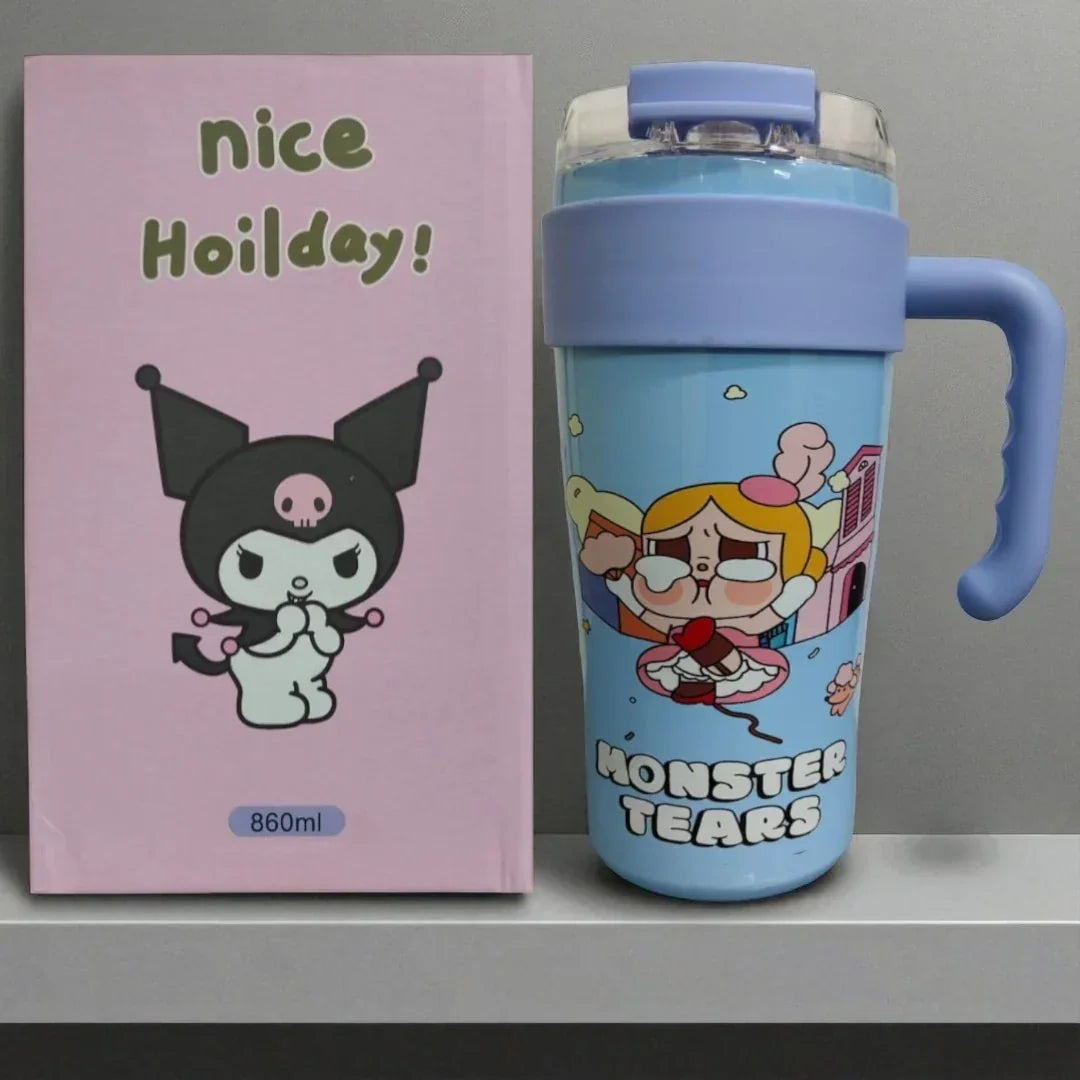 Nice Holiday Stainless Steel Cute Sipper Water Bottle – 860ml | Ideal for Office, Gym, & Travel - Jaiman Toys