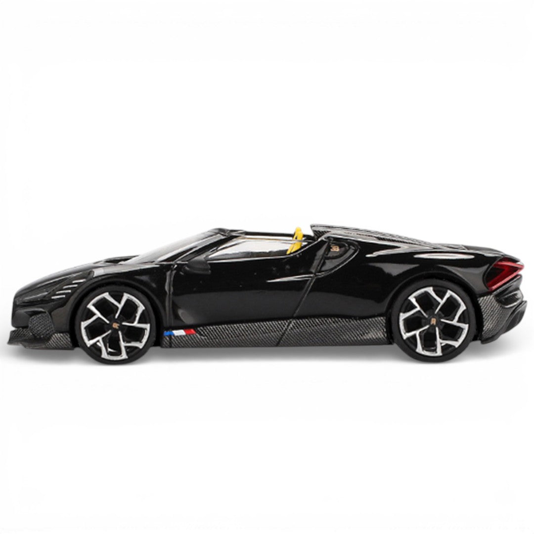 Mini GT 1:64 Racing Duo – Bugatti W16 Mistral Black & Mazda Miata MX-5 (NA) Tuned Version Dark Blue Diecast Models