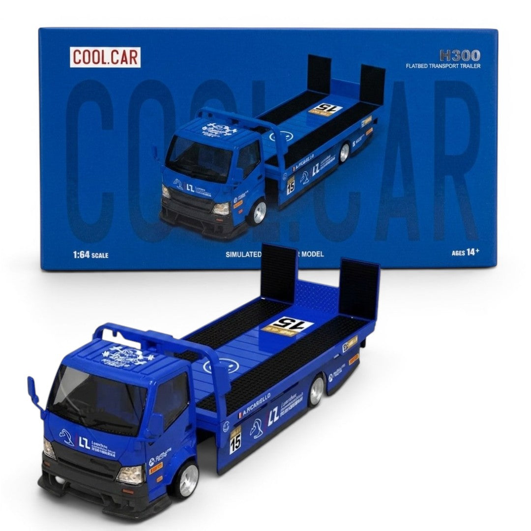 Cool Car 1:64 Hino H300 Transport Trailer (Blue) | Premium Diecast