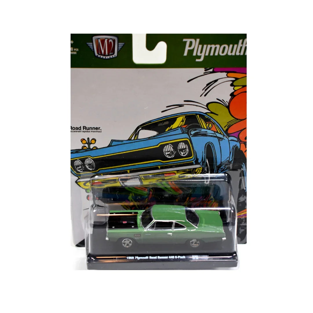 M2 Machines 1969 Plymouth Road Runner 440 1:64 Die-Cast Model – Authentic Classic Muscle Car Collectible