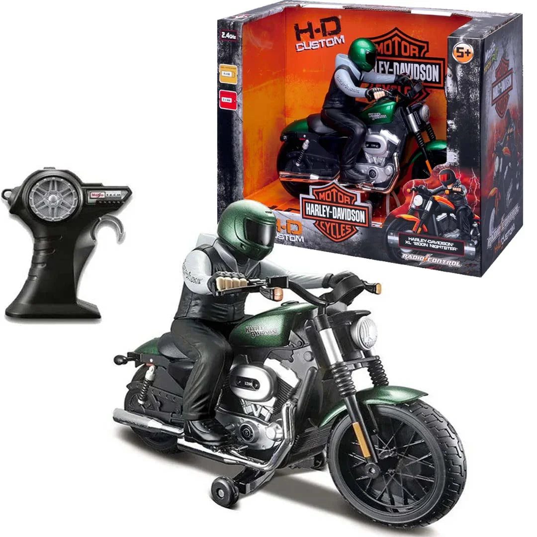 Maisto Tech RC Harley-Davidson XL 1200N Nightster – Green 1:6 Scale Motorcycle with Remote Control