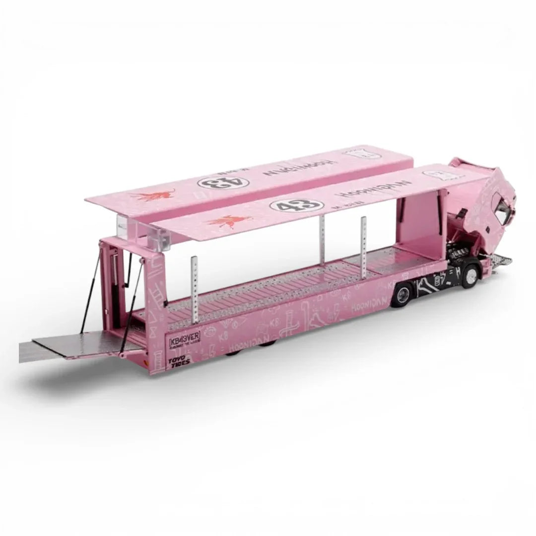 Maxwell 1:64 Scania S730 Pink Enclosed Double Deck Truck β Diecast Metal Collectible Model