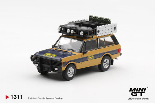MINI GT 1:64 Range Rover 1981 Camel Trophy Sumatra Diecast SUV – N. Sudmann & F. Hofmann, Blister Pack, MGT01311-BL