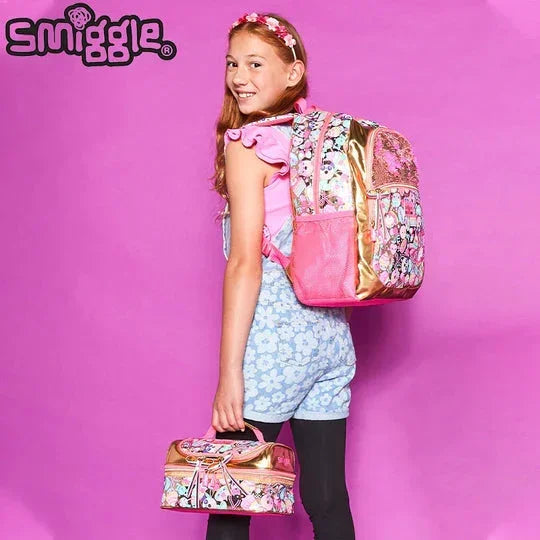 Smiggle School Bag : Gold Flip Sequin 20 Birthday Colorful & Stylish 16 Inch Backpack for Kids - Jaiman Toys