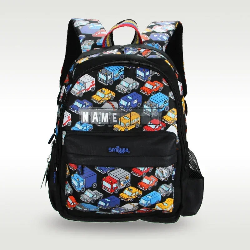 Smiggle Cars School Bag – Colorful 14 Inch Backpack for Kids – Jaiman Toys Smiggle Cars School Bag – Colorful 14 Inch Backpack for Kids – Jaiman Toys