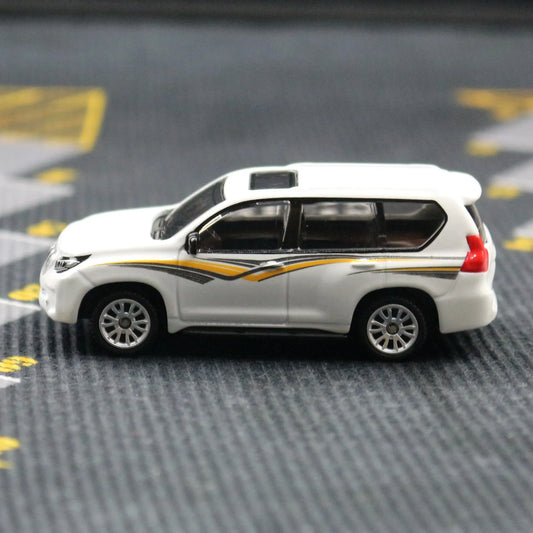 CCA 1:64 Toyota Land Cruiser Prado V01-02 Die-Cast Model Car | White Luxury SUV with Detailed Interior, Sunroof & Alloy-Style Wheels | Premium Collectible Miniature