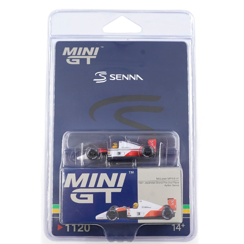 Mini GT 1:64 Scale (Blister Pack) McLaren MP4/6 #1 Ayrton Senna 1991 Japanese Grand Prix 2nd Place Diecast Scale Model Car | Collectible Model