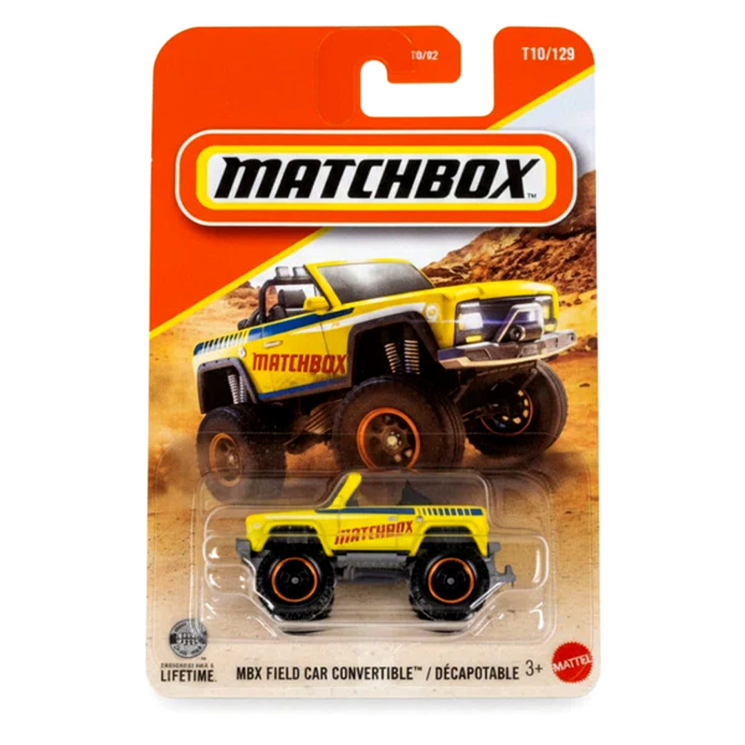 Matchbox 1:64 Scale MBX Field Car Convertible Yellow Die-Cast Off-Road Truck | Collectible Model
