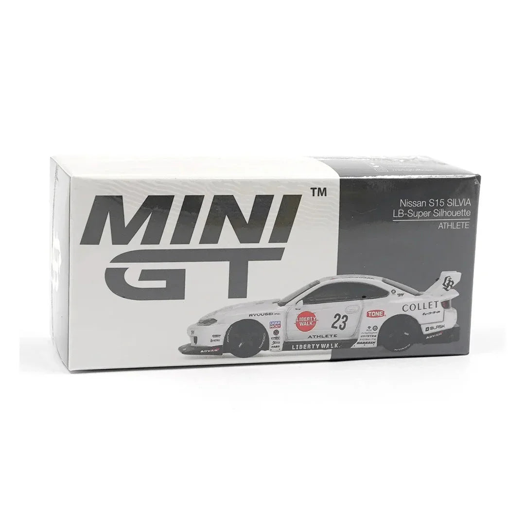 Mini GT 1:64 Nissan LB-Super Silhouette S15 Silvia Athlete RHD – Liberty Walk Diecast Model Car