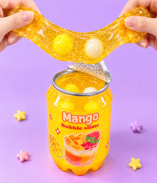 Mango Bubble Slime with Decorative Balls – Yellow Stretchy Sensory Play Toy, 1 Piece