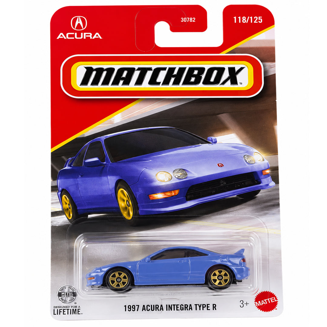 Matchbox 1:64 1997 Acura Integra Type R Die-Cast Car | Blue | Metal Collectible Vehicle