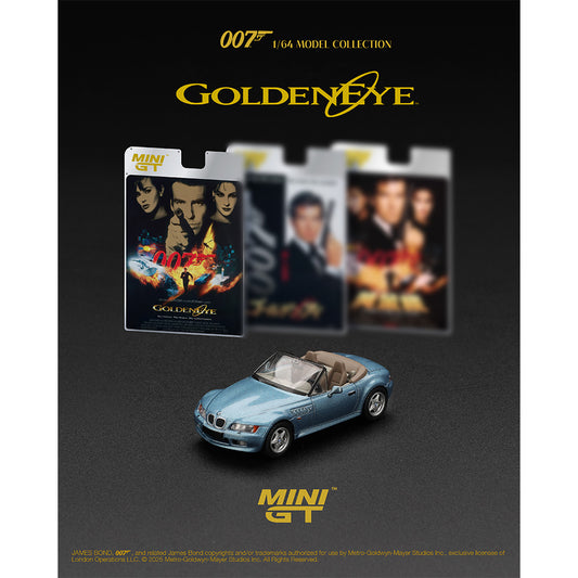 MINI GT 1:64 (Blister Pack) BMW Z3 007 Series GoldenEye English Blister Packaging Diecast Scale Model Car