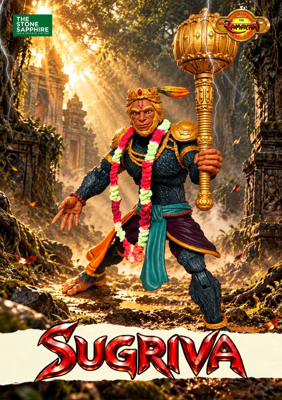 Legends of the Ramayan 1:12 Scale Sugriva Collector Action Figure with Gada, Tail & Interchangeable Hands