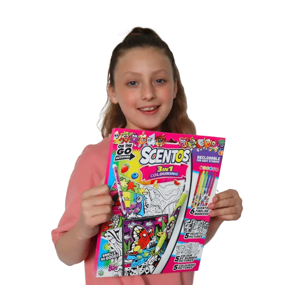 Scentos On The Go 3 In 1 Colouring Activity Set - Jaiman Toys