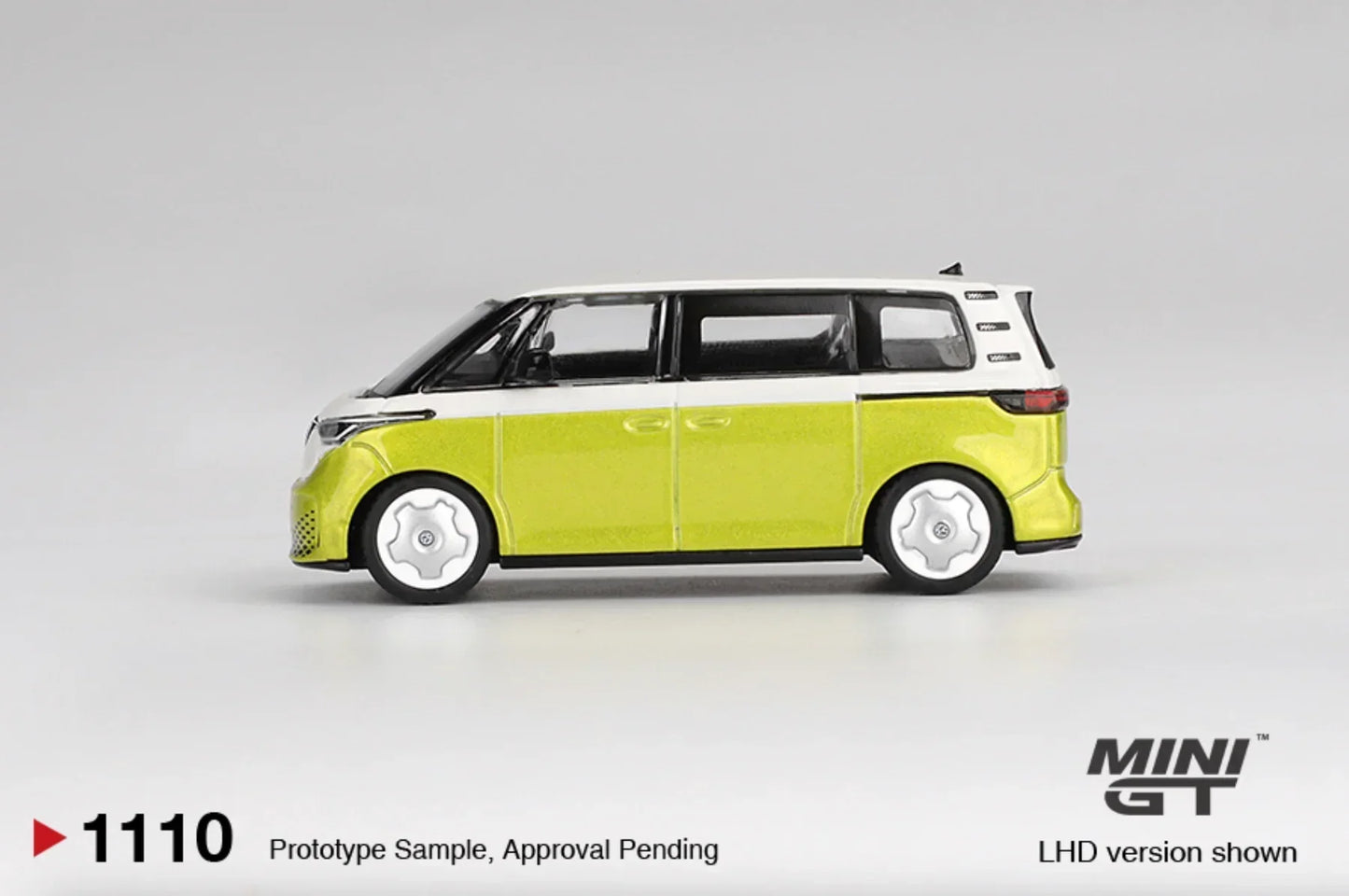 Mini GT 1:64 Volkswagen ID. Buzz Candy White & Pomelo Yellow Diecast Electric Van Model