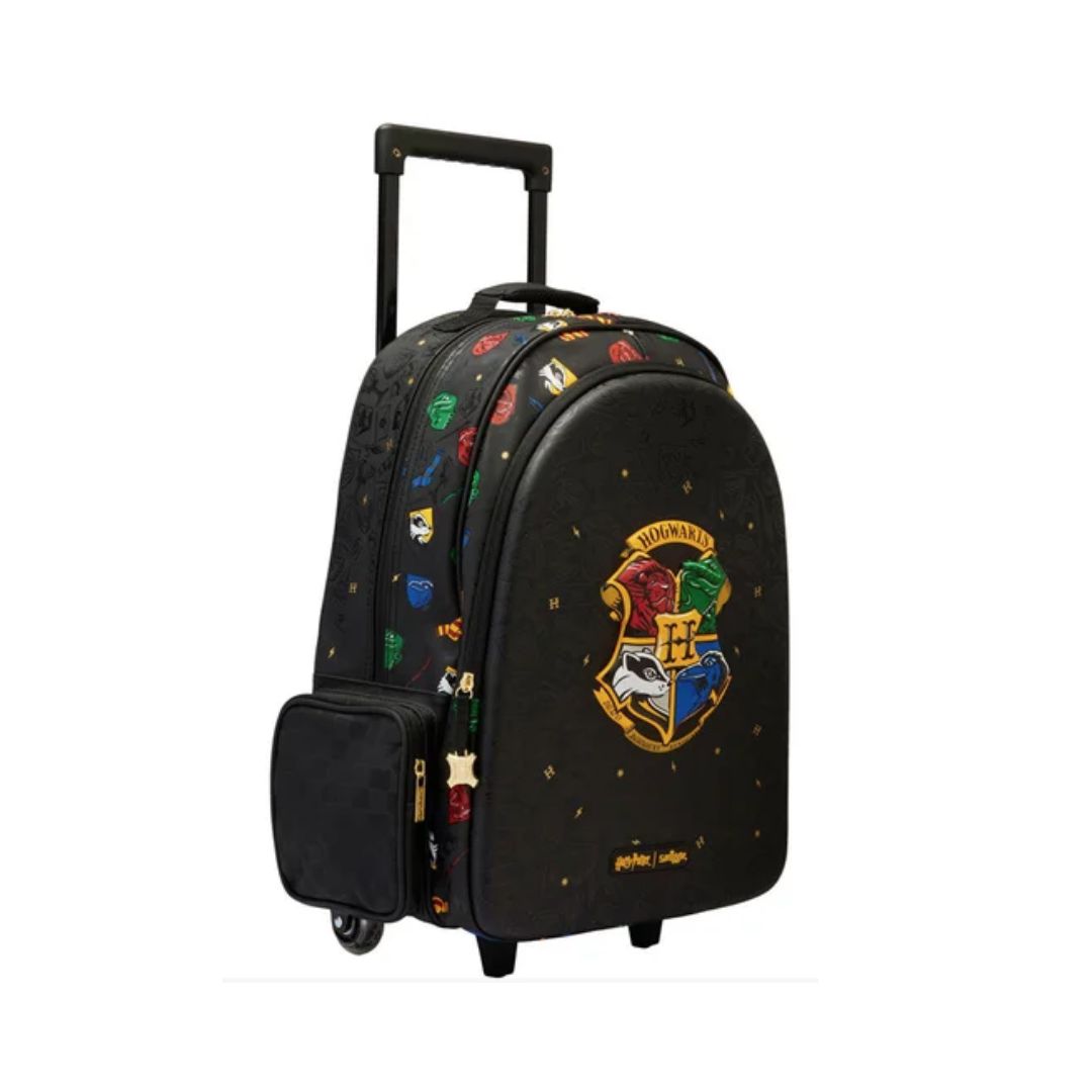Smiggle Harry Potter Hogwarts Trolley Backpack for Kids (18 Inch) – Rolling School Bag with Wheels & Handle