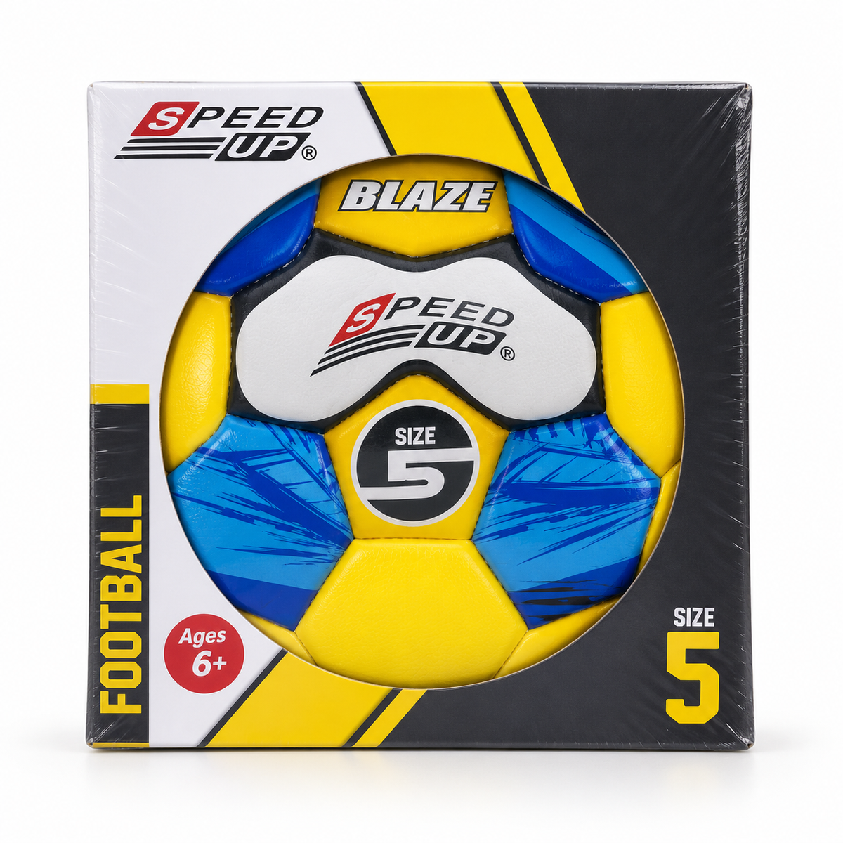 Speed Up Blaze Size 5 Football – Blue, Yellow & White, Ages 6+