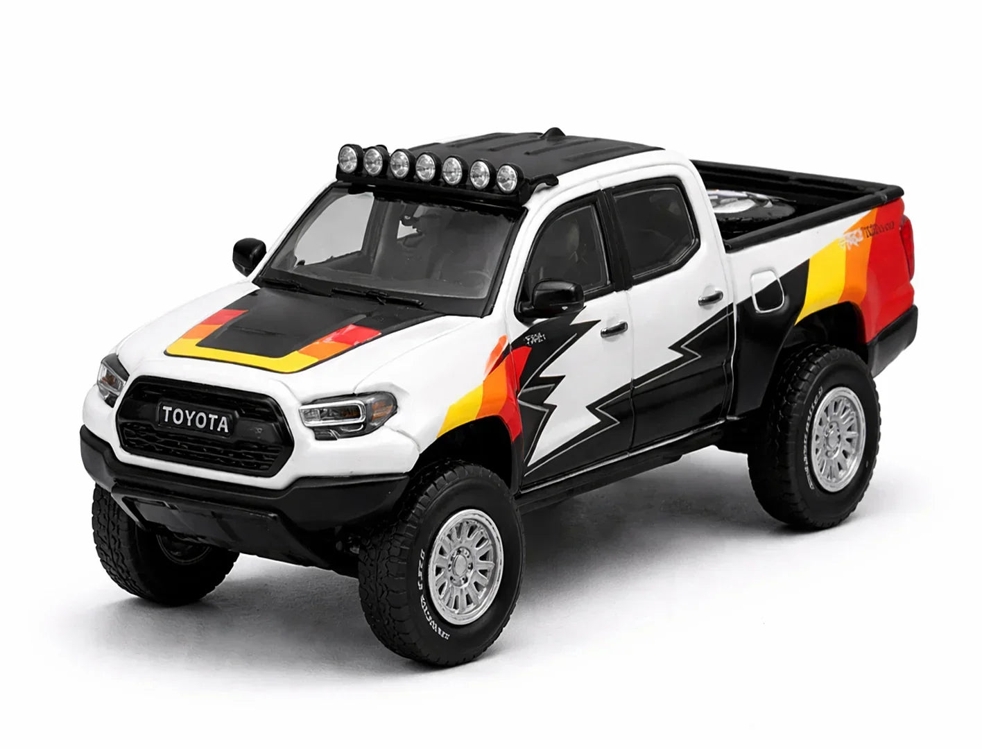 GCD Toyota Tacoma Off-Road Pickup Diecast Model 1:64 Scale β Rally Style Collector Truck with Roof Lights & Display Box
