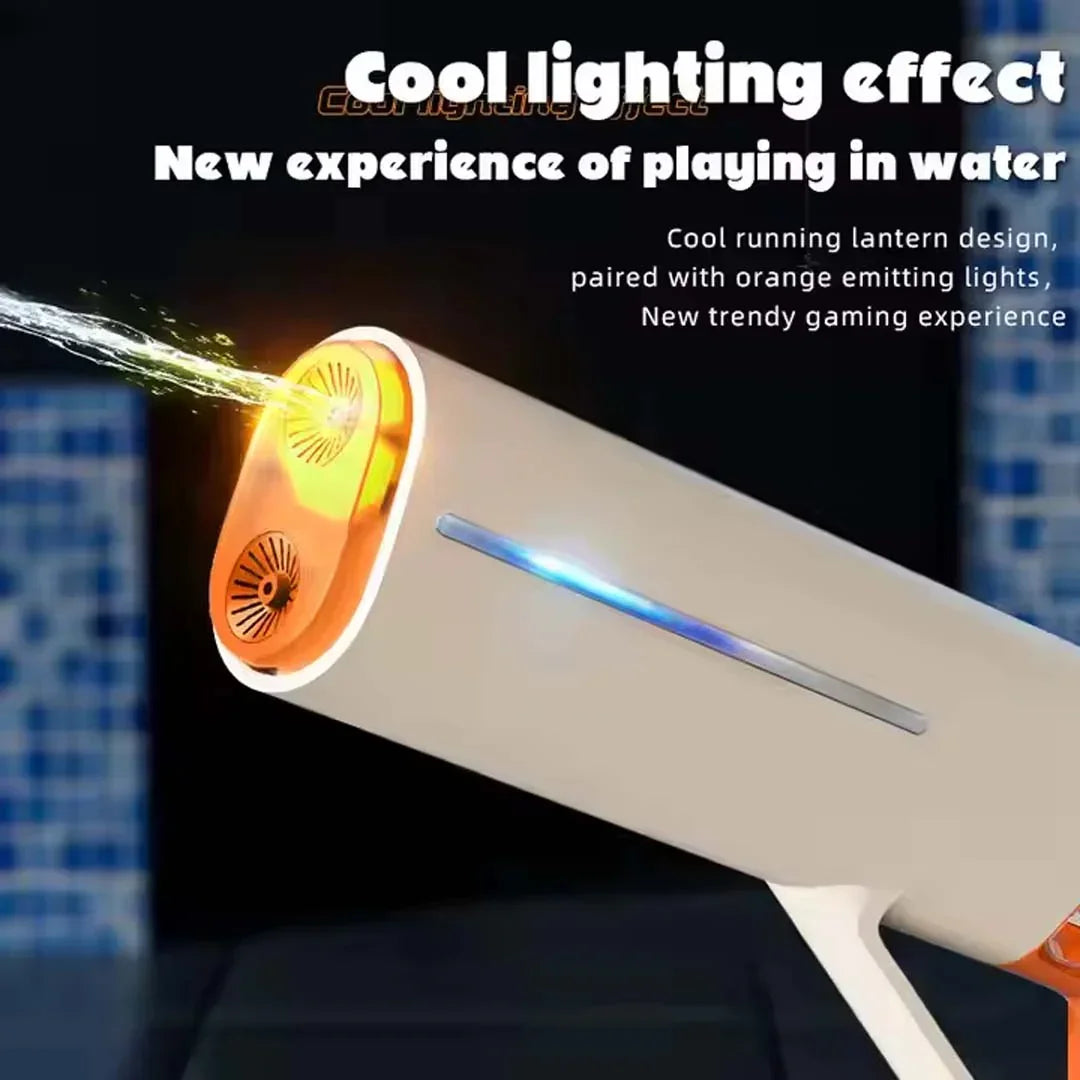 Automatic Electric Water Gun with 30-35M Long-Range, High-Capacity Soaker – Powerful Electric Water Blaster with LED Lights for Kids 3+ & Adults, Waterproof Outdoor Summer Pool Toy - Jaiman Toys