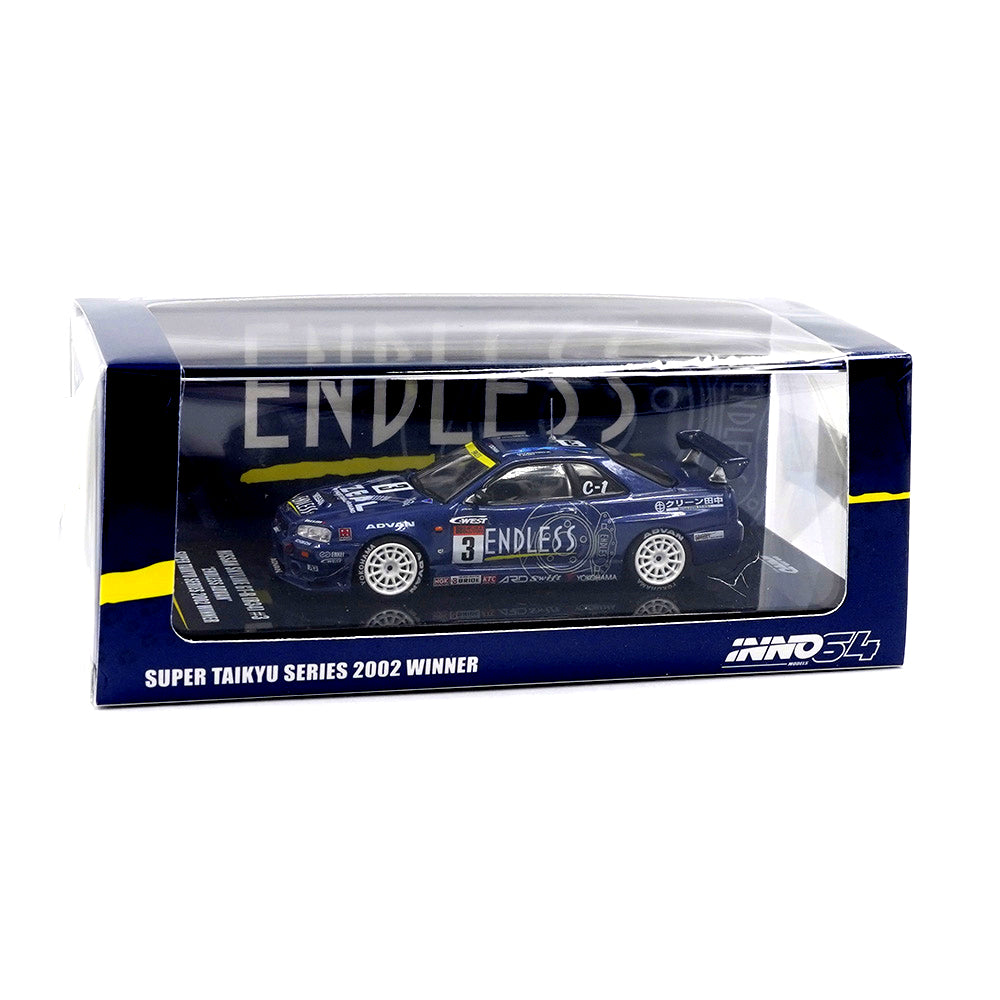 INNO64 Nissan Skyline GT-R R34 Endless Advan #3 Super Taikyu Series 2002 Winner 1:64 Diecast Model Car