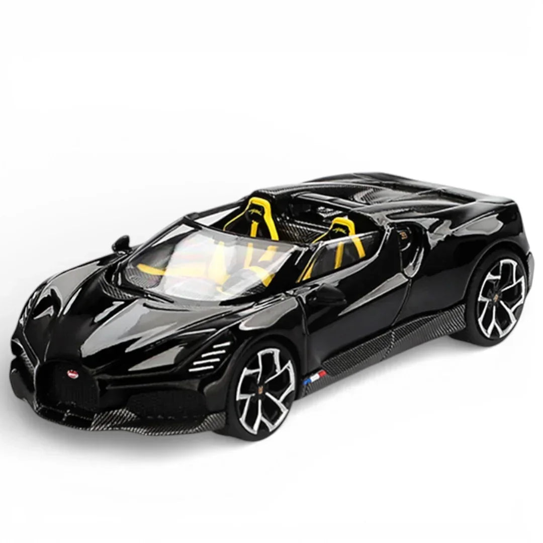 Mini GT 1:64 Blister Bugatti W16 Mistral Black (LHD) Premium Diecast Car
