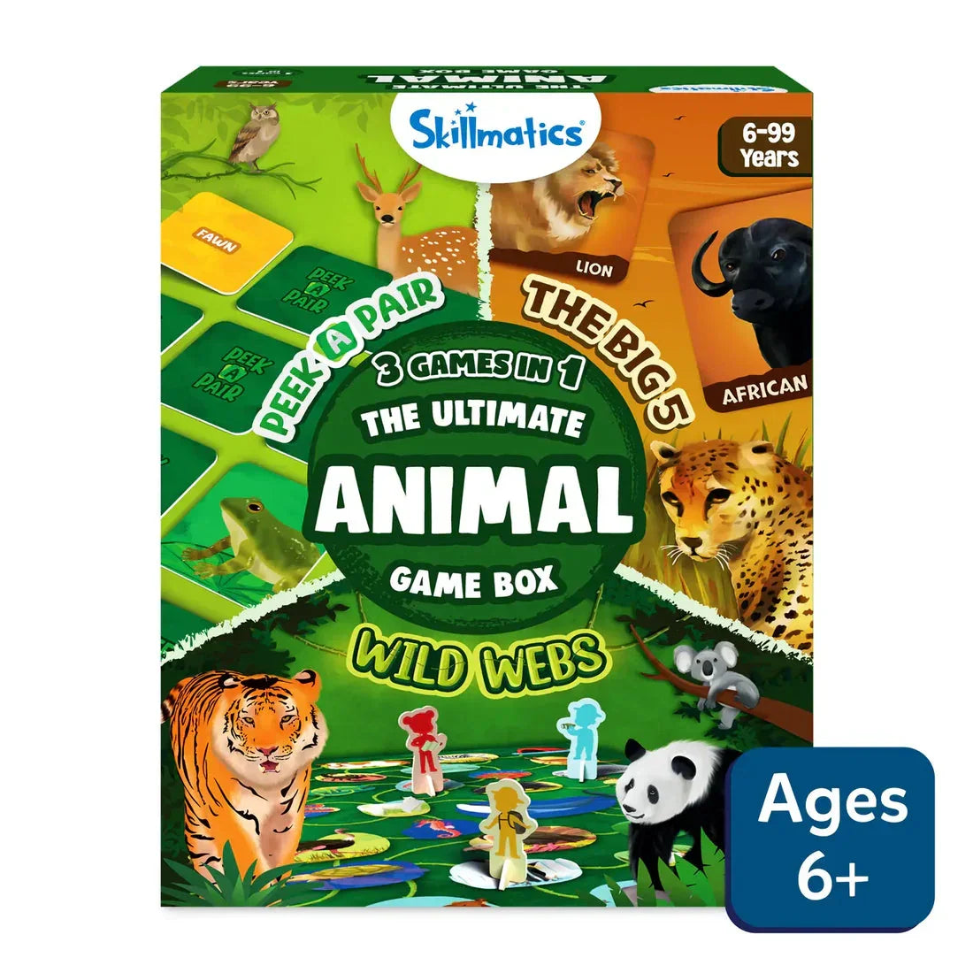 Skillmatics Board Game - Skillmatics 3in1 The Ultimate Animal Game Box Board Games For Ages 6 And Up for kids