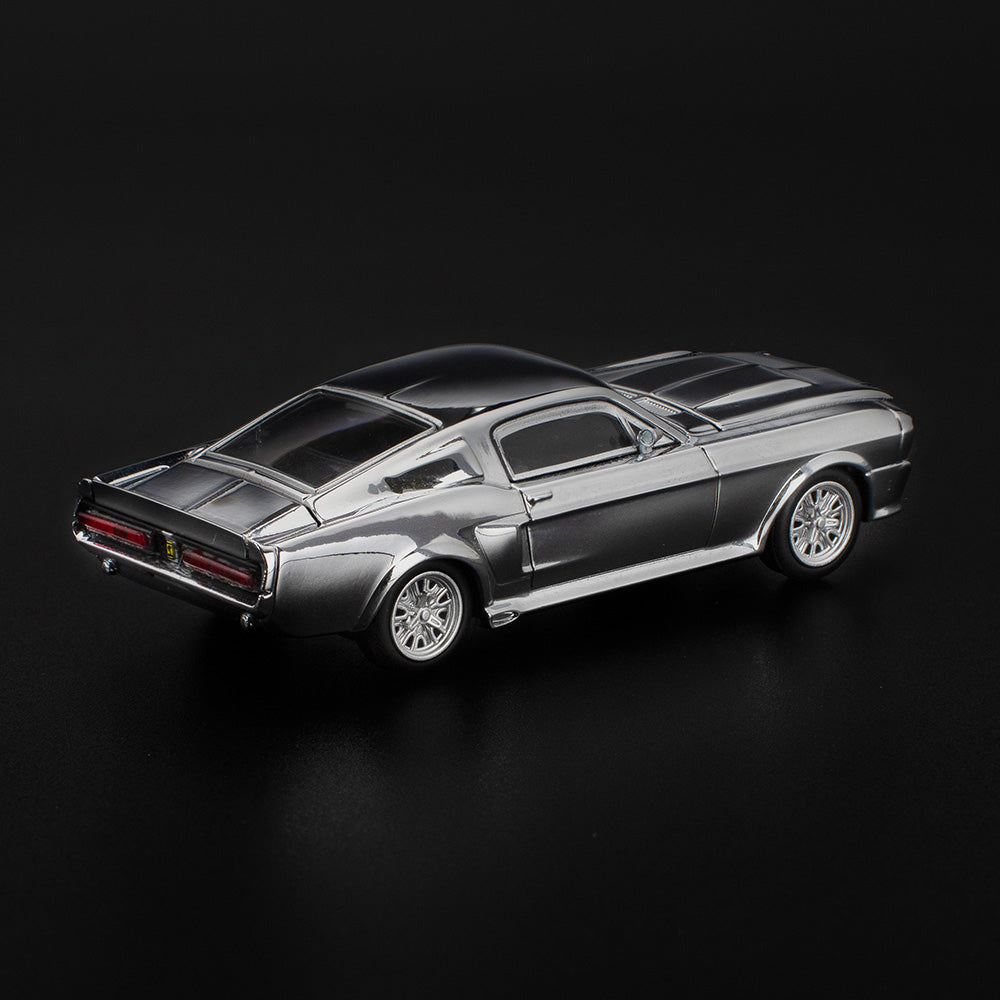 POP RACE 1:64 Shelby Mustang GT500 Chrome Silver PR64-312 | Official Licensed Diecast Model Car | BGX