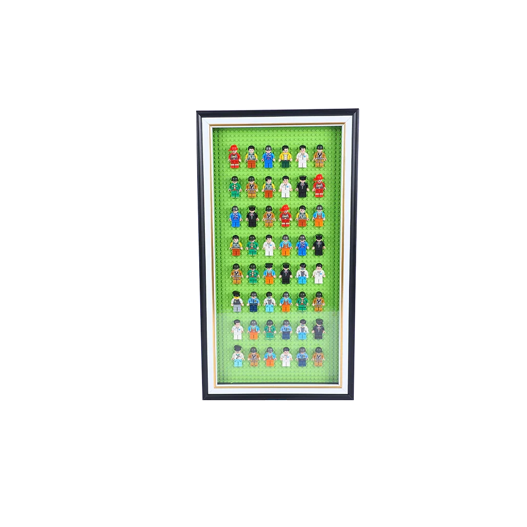 Building Memories: 48 Mini Figure yellow base plate Decorative Wall Frame - Jaiman Toys