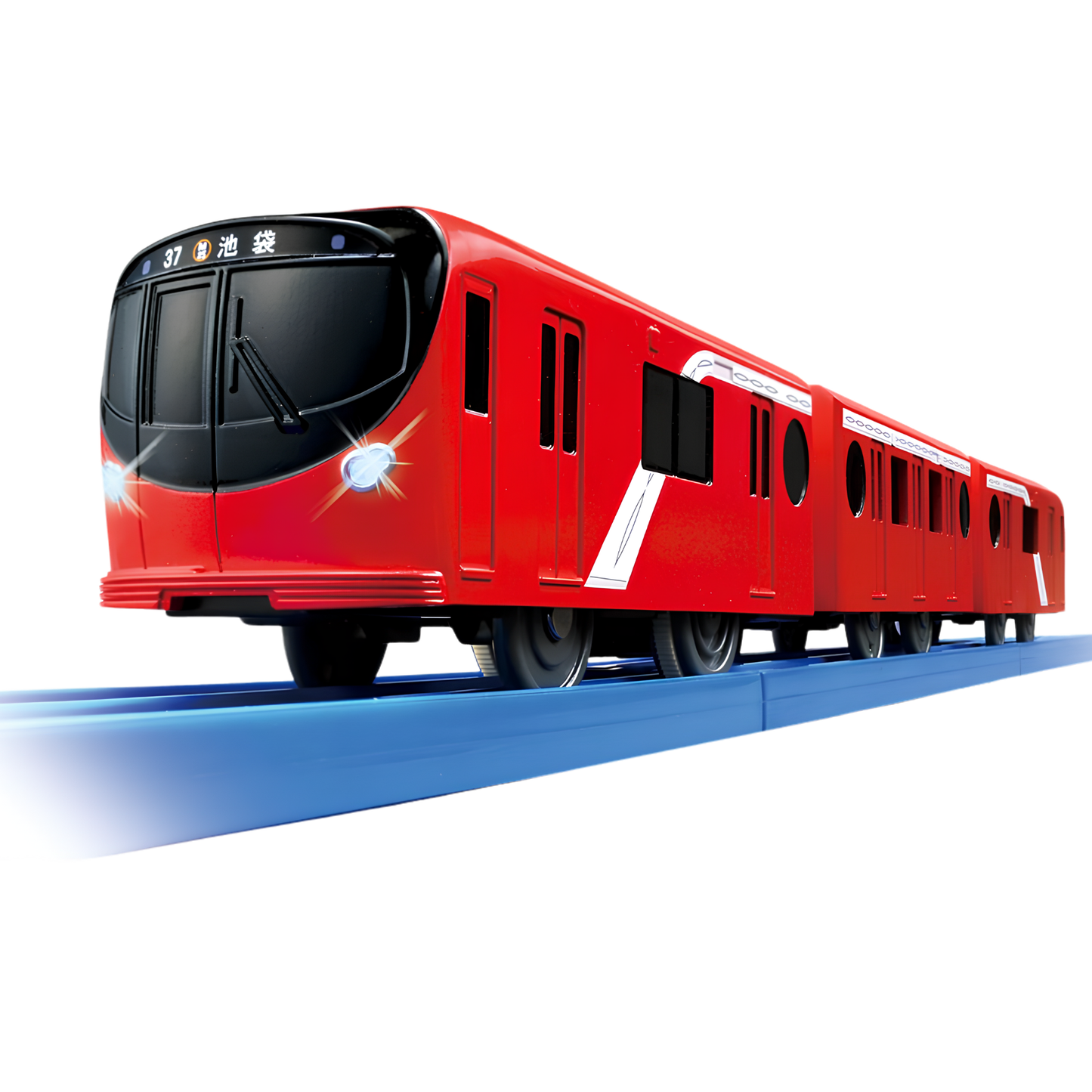 Takara Tomy Plarail S-58 Tokyo Metro Marunouchi Line Series 2000 Battery Operated Motorized Toy Train with Light-Up Feature, Japanese Railway Train Toy for Kids & Collectors – Red