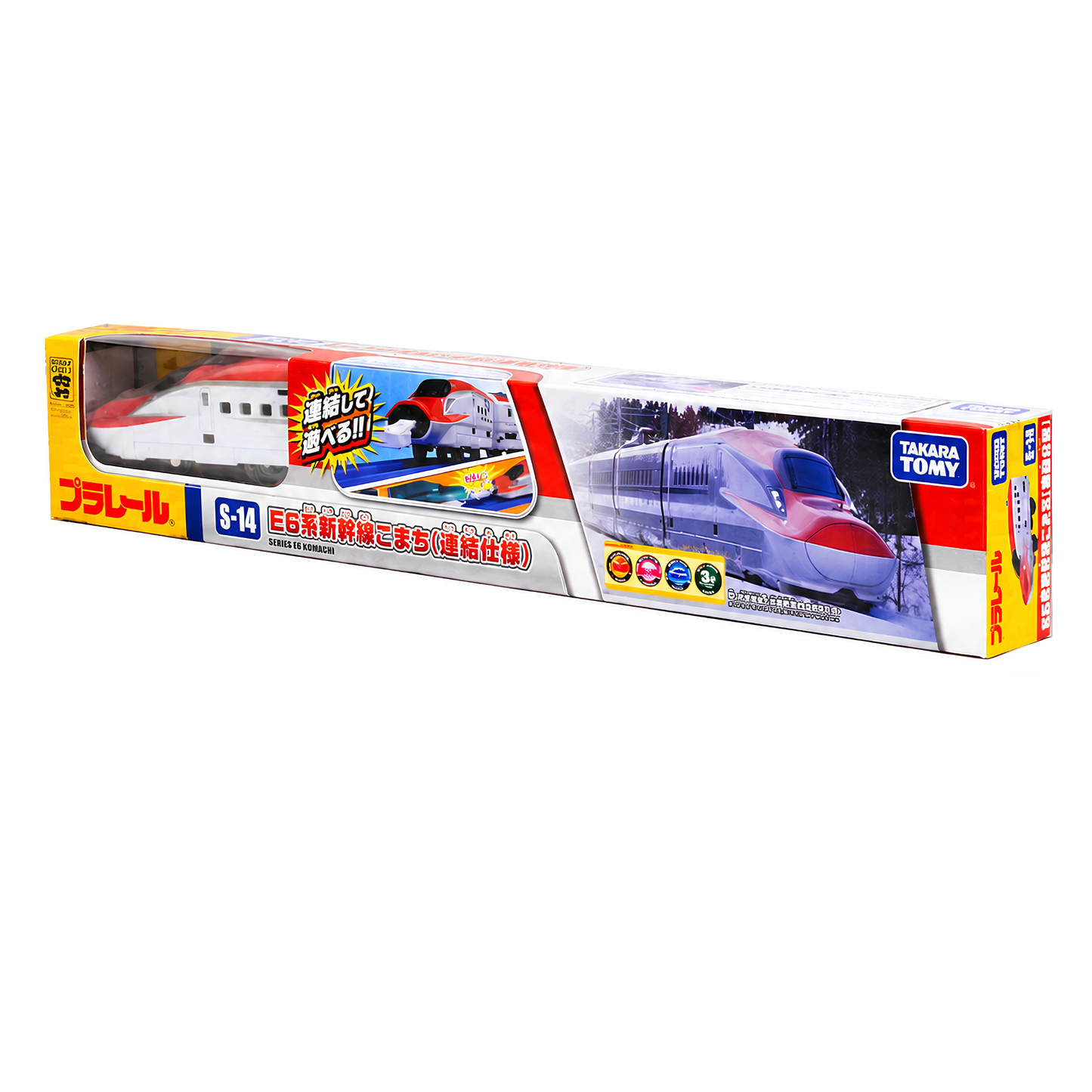 Takara Tomy Plarail S-14 Series E6 Komachi Shinkansen Battery Operated Motorized Train Toy with 3-Car Connected Train Design | Japanese Bullet Train Railway Toy for Kids & Train Collectors
