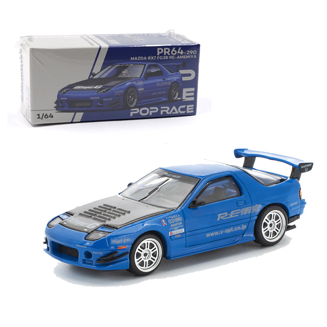 Para64 Poprace 1:64 Mazda RX-7 FC3S RE-Amemiya Blue | JDM Diecast