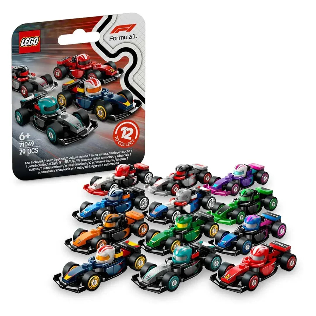 LEGO 71049 F1 Collectible Race Cars Pack of 12 (Complete Set) Mini F1 Vehicles with Helmets (Ages 6+) - Jaiman Toys