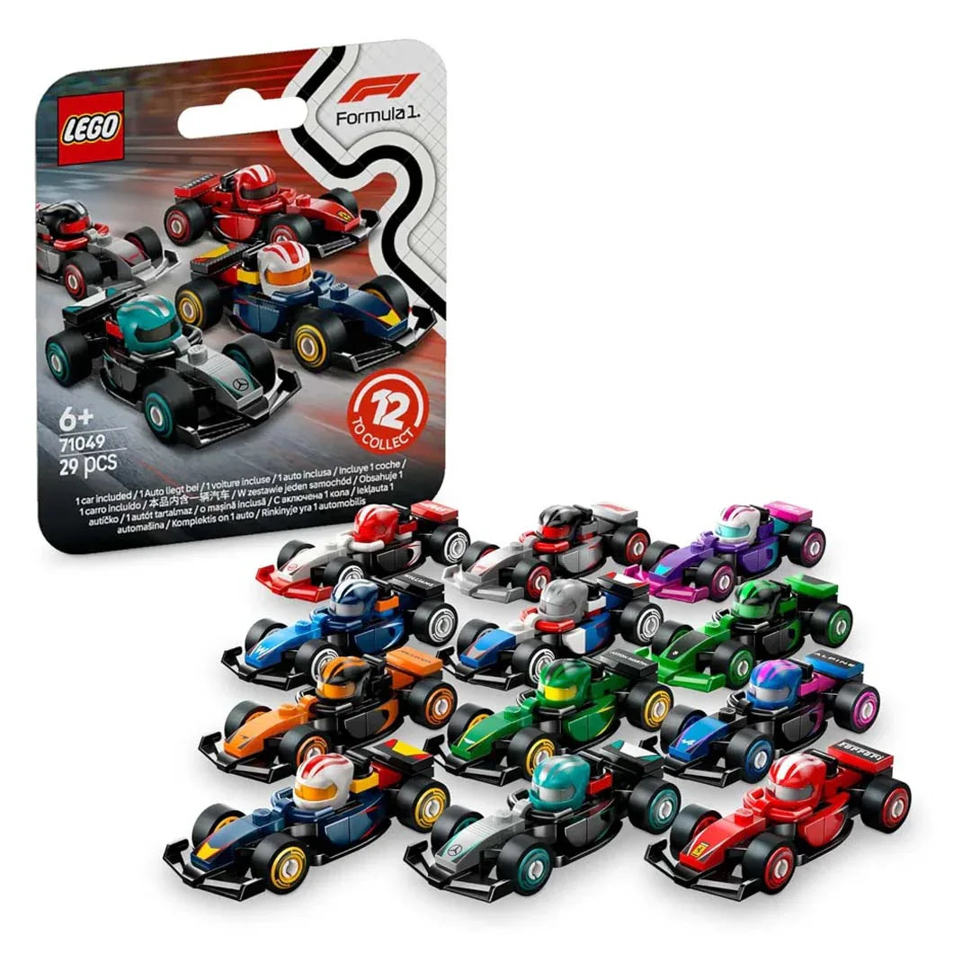 LEGO 71049 F1 Collectible Race Cars Pack of 12 (Complete Set) Mini F1 Vehicles with Helmets (Ages 6+) - Jaiman Toys