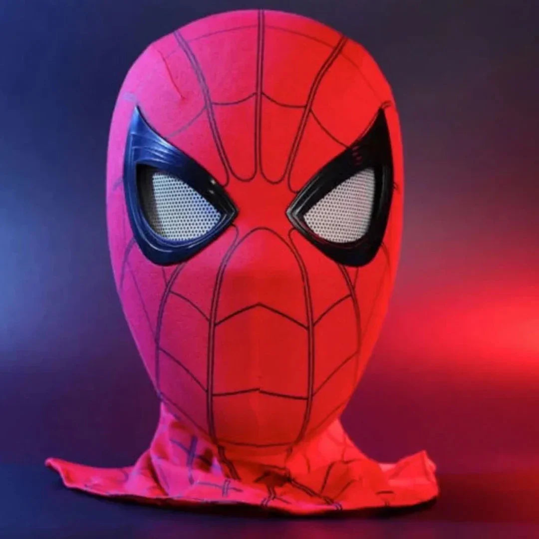 SpiderVision Luxe Mask – LED Chin Control with Moving Eyes Spider-Man Mask - Jaiman Toys