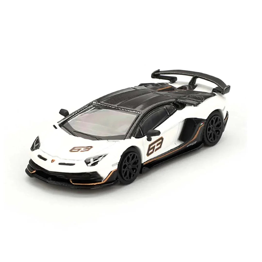 Mini GT 1/64 Lamborghini Aventador SVJ 63 Bianco Asopo RHD Diecast Scale Model Car - Jaiman Toys
